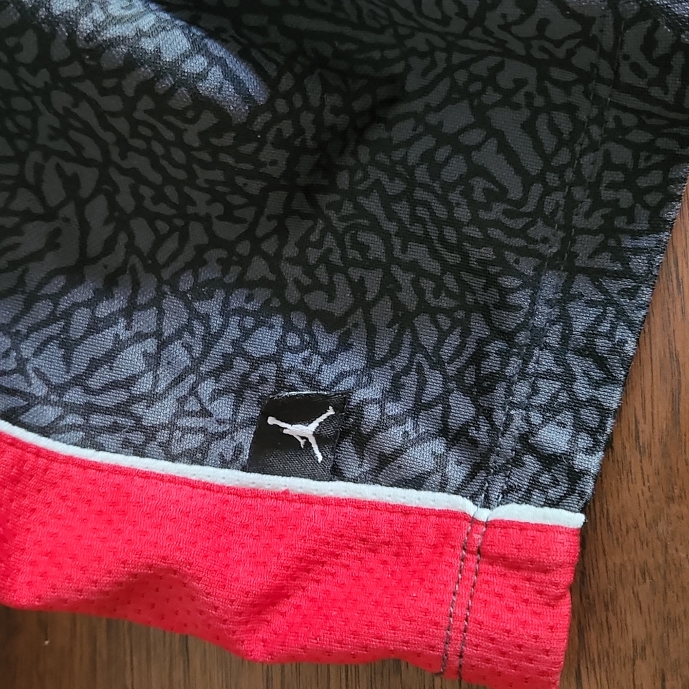 Jordan, Boys Shorts, Sz 12 mos. Black, Red, Jordan Tag by White Piping left - Picture 2 of 5